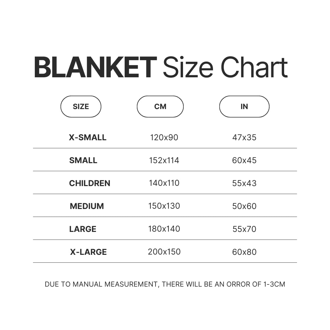 Blanket Size Chart - Shrek Stuff