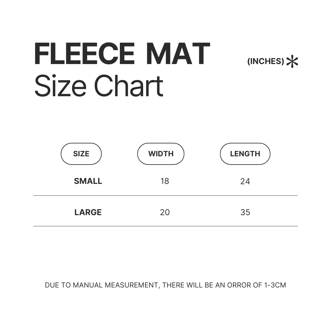 Fleece Mat Size Chart - Shrek Stuff